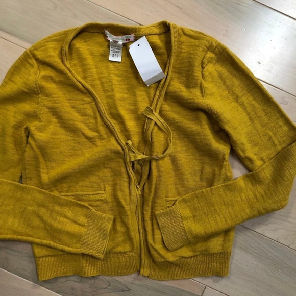 Bonpoint mustard linen cotton cardigan - Picture 2 of 6